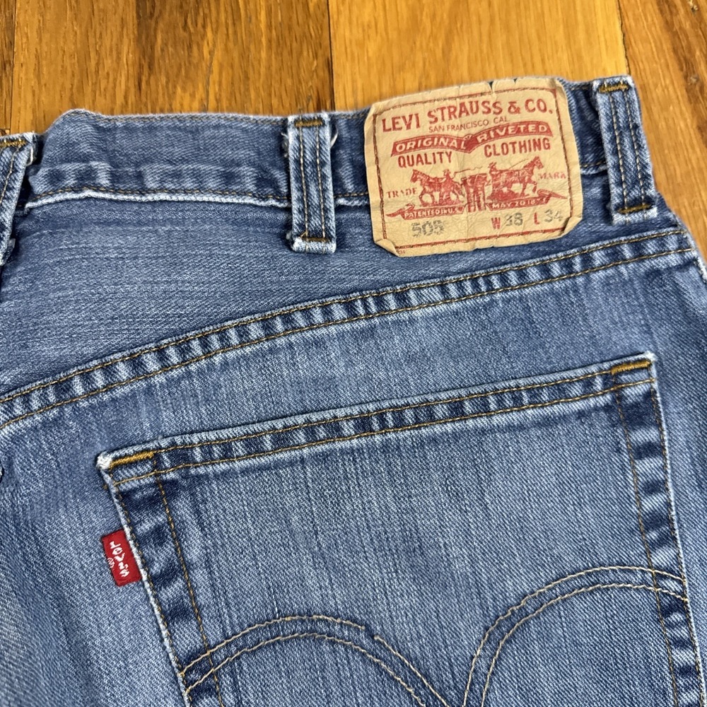 LEVIS 505 Mens 38x34 505 Black Batwing Red‎ Tab Reg Straight Fit Vintage Y2K - Picture 13 of 14